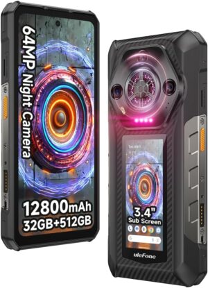 Ulefone Armor 30 Pro 5G Dupla Kijelzős Strapabíró Telefon, 32GB+512GB, 6.95" FHD 120Hz + 3.4" Kijelző, 12800mAh 66W, 50MP+50MP+64MP+32MP, Infinite Halo, 118dB Hangszóró Android 14 Strapabíró Okostelefon, WiFi 6E/NFC