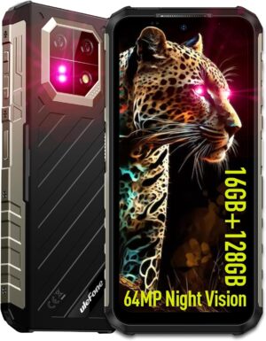 Ulefone Armor 22 strapabíró telefon, IP68/IP69K, 64MP-es széles látószögű és 64MP-es éjjellátó kamera, 6,58”-os FHD+ 120Hz-es kijelző, 16GB+256GB MTK Helio G96, 6600mAh, 33W-os gyorstöltés, Android 14, IR Blaster - fekete