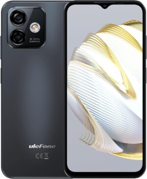 Ulefone Note 16 Pro | 2023 | Feloldott Mobiltelefon, Android 13, Nyolcmagos 12 GB + 128 GB, 6,52"-es Feloldott Kijelző, 50MP Dupla Kamera, 4400mAh Akkumulátor, Dupla 4G, Ujjlenyomat-olvasós Feloldás, NFC Verzió, Fekete