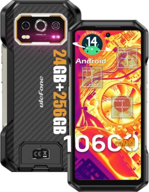 Ulefone Armor Mini 20T Pro 5G Strapabíró Telefon Hőkamerával, 4.7" HD+, MTK Dimensity 6300, 16GB RAM+256GB ROM, 6200mAh/Vezeték nélküli Töltés, Android 14, 50+32MP Kamera, LED Fény, NFC/GPS/Arcfelismerés