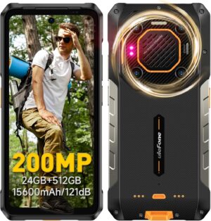 Ulefone Armor 26 Ultra 5G strapabíró okostelefon, MTK Dimensity 8020 24GB+512GB, 200MP-es négykamerás kamera, 15600mAh (120W), 33W-os dokkolótöltés, 121dB hangszóró, 6,78"-os FHD+ Corning Gorilla képernyő, IP68/69K, Android 13