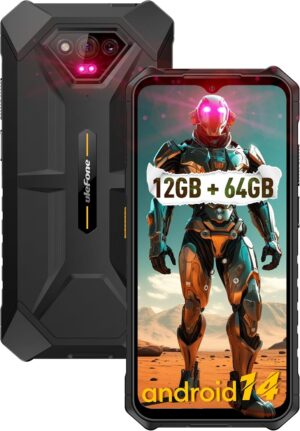 Ulefone Armor X13 strapabíró okostelefon, 50MP+24MP éjjellátó kamera, nyolcmagos 12 GB RAM 64 GB ROM, 6,52 hüvelykes képernyő, 6320mAh akkumulátor, Android 14 operációs rendszer, Global Dual 4G, NFC/OTG/GPS/IP68/IP69K, narancssárga