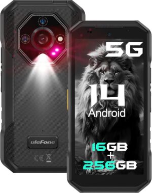 Ulefone Armor X32 Pro 5G strapabíró telefon, MTK Dimensity 6300, 16+256GB, Android 14, Widevine L1, 64MP/25MP éjjellátó, dedikált vakítófény, 5G Wifi Hotspot, 5.65” 90Hz, 5500mAh, NFC/GPS - Narancssárga